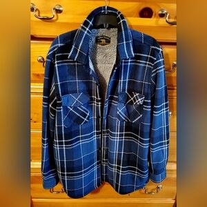 Freedom Foundry Navy Plaid Shirt Jacket